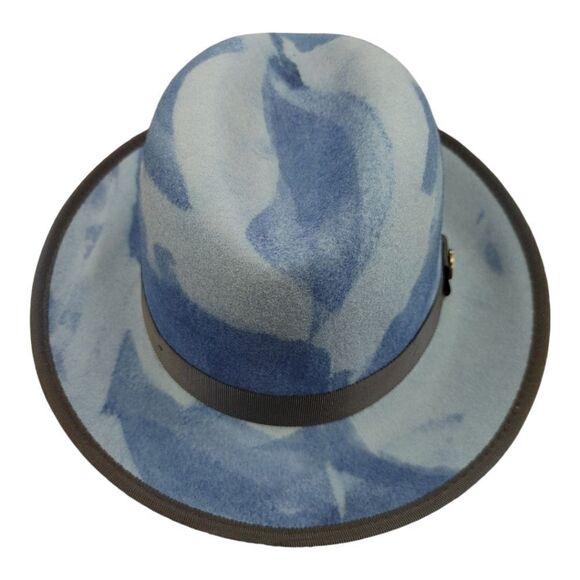 MEN'S BRUNO CAPELO BLUE KINGSTON COLLECTION AUSTRALIAN WOOL FEDORA HAT KT475. - Picture 6 of 8